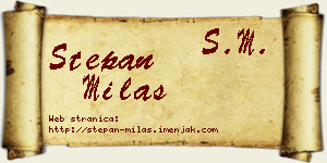 Stepan Milaš vizit kartica